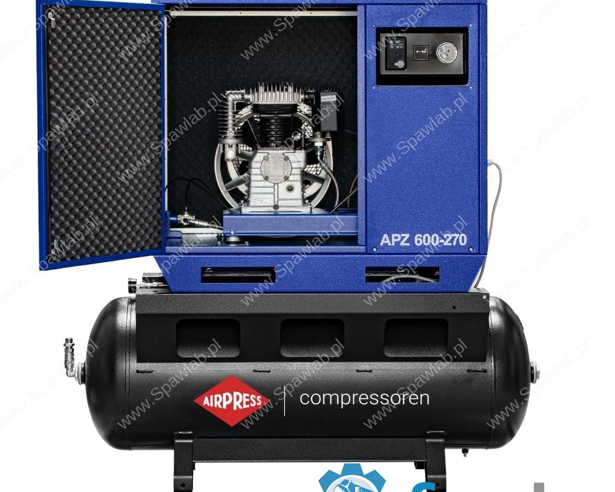 Airpress Cichy kompresor dwutłokowy APZ 600-270 10 bar 5.5 KM/4 kW 465 l/min 270 l, zdjęcie 2