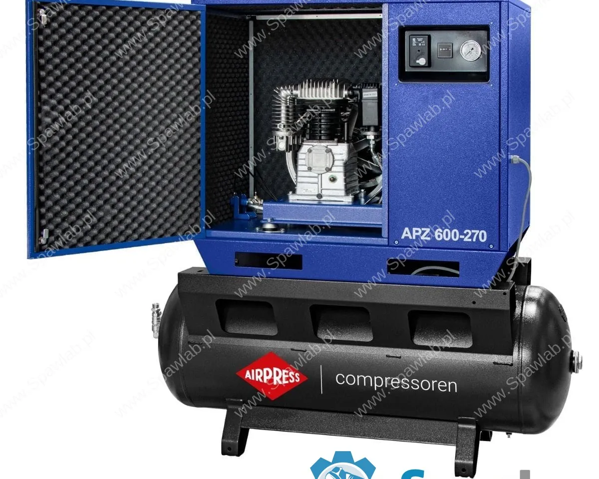 Airpress Cichy kompresor dwutłokowy APZ 600-270 10 bar 5.5 KM/4 kW 465 l/min 270 l, zdjęcie 3