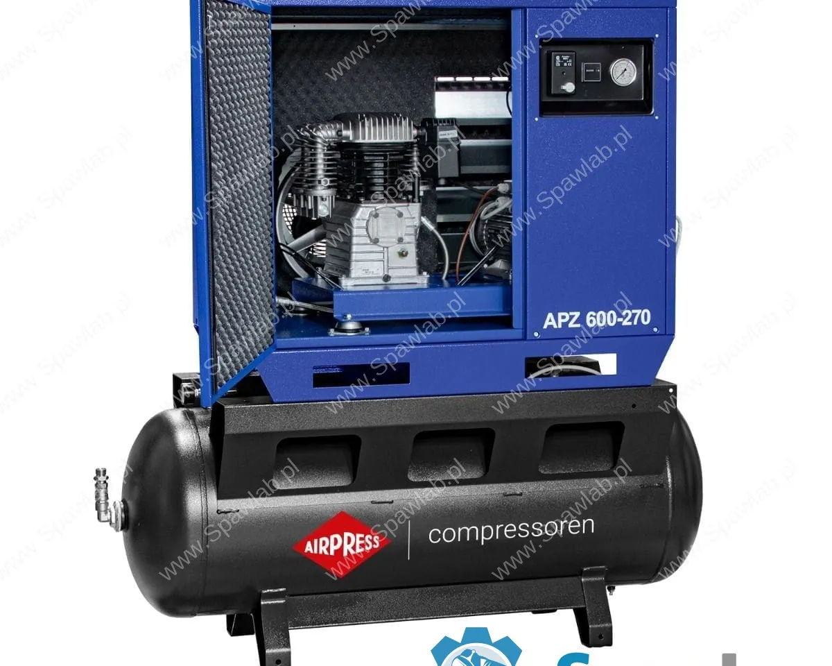 Airpress Cichy kompresor dwutłokowy APZ 600-270 10 bar 5.5 KM/4 kW 465 l/min 270 l, zdjęcie 4