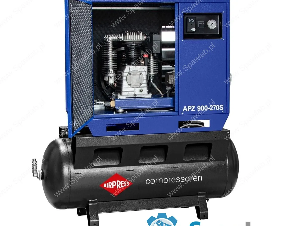 Airpress Cichy kompresor dwutłokowy APZ 900-270S 10 bar 7.5 KM/5.5 kW 611 l/min 270 l - połączenie gwiazda-trójkąt, zdjęcie 5