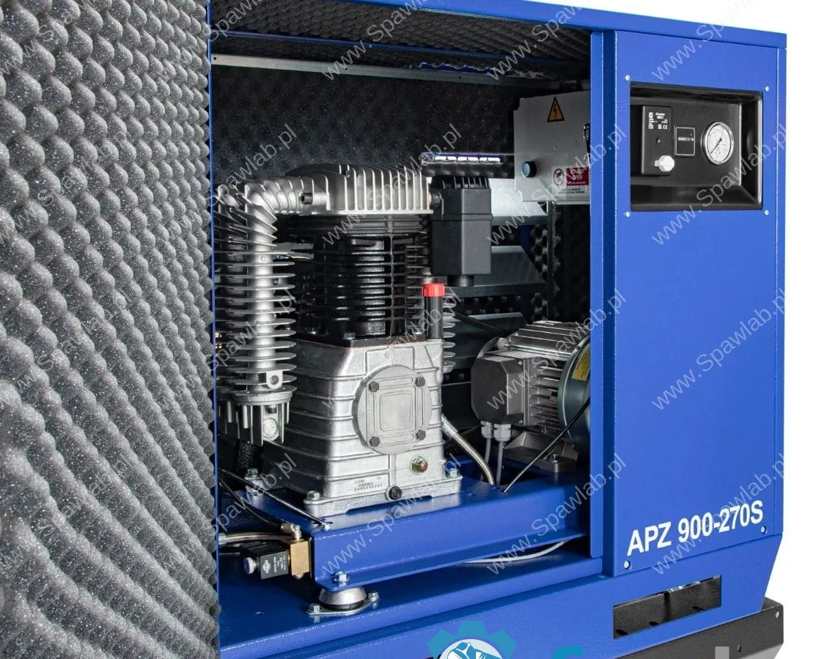 Airpress Cichy kompresor dwutłokowy APZ 900-270S 10 bar 7.5 KM/5.5 kW 611 l/min 270 l - połączenie gwiazda-trójkąt, zdjęcie 6