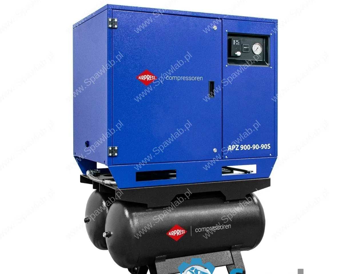 Airpress Cichy kompresor dwutłokowy APZ 900-90-90S 10 bar 7.5 KM/5.5 kW 611 l/min 2×90 l - połączenie gwiazda-trójkąt, zdjęcie 4