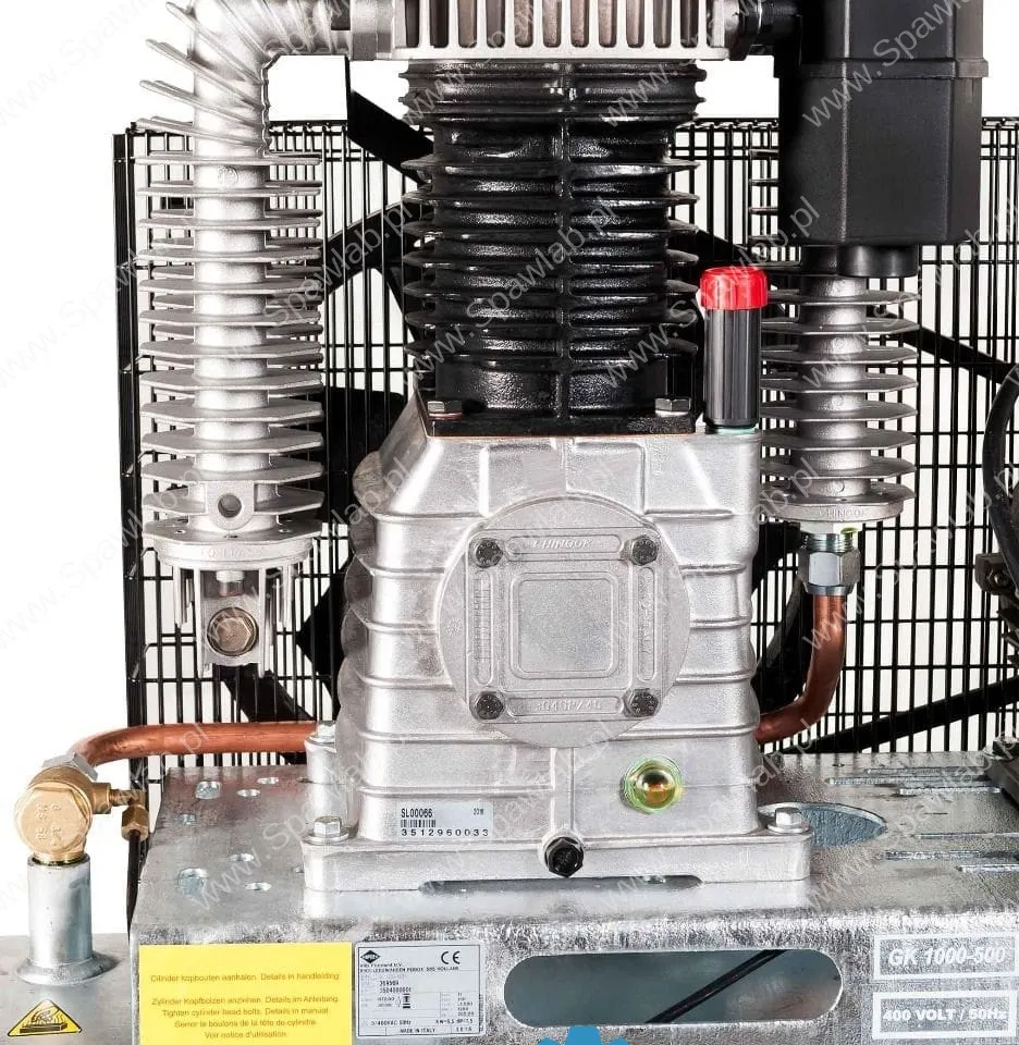 Airpress Kompresor dwutłokowy G 1000-500 Pro 11 bar 7.5 KM/5.5 kW 400V 696 l/min 500 l galwanizowany, zdjęcie 2
