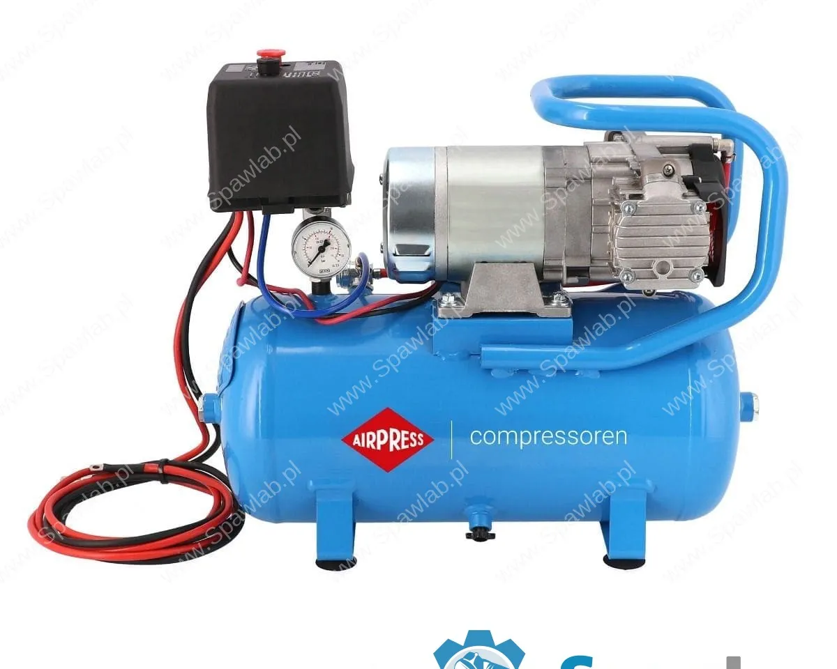 Airpress Kompresor samochodowy 12V DC 12-180/15 10 bar 0.75 KM/0.55 kW 144 l/min 15 l bezolejowy dwutłokowy