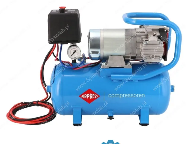 Airpress Kompresor samochodowy 12V DC 12-180/15 10 bar 0.75 KM/0.55 kW 144 l/min 15 l bezolejowy dwutłokowy