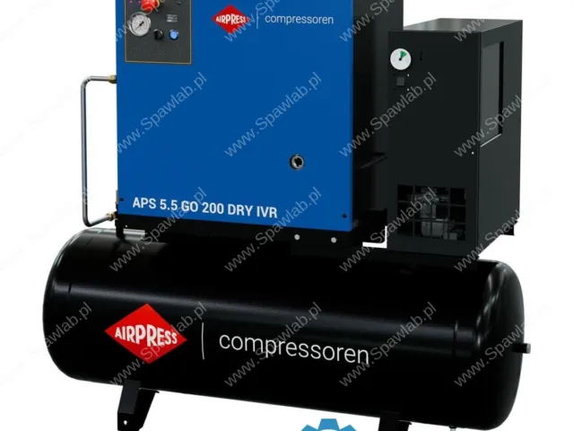 Airpress Kompresor śrubowy APS 5.5 GO 200 Combi Dry IVR 5.5 KM / 4 kW 10 bar 264-468 l/min 200 l