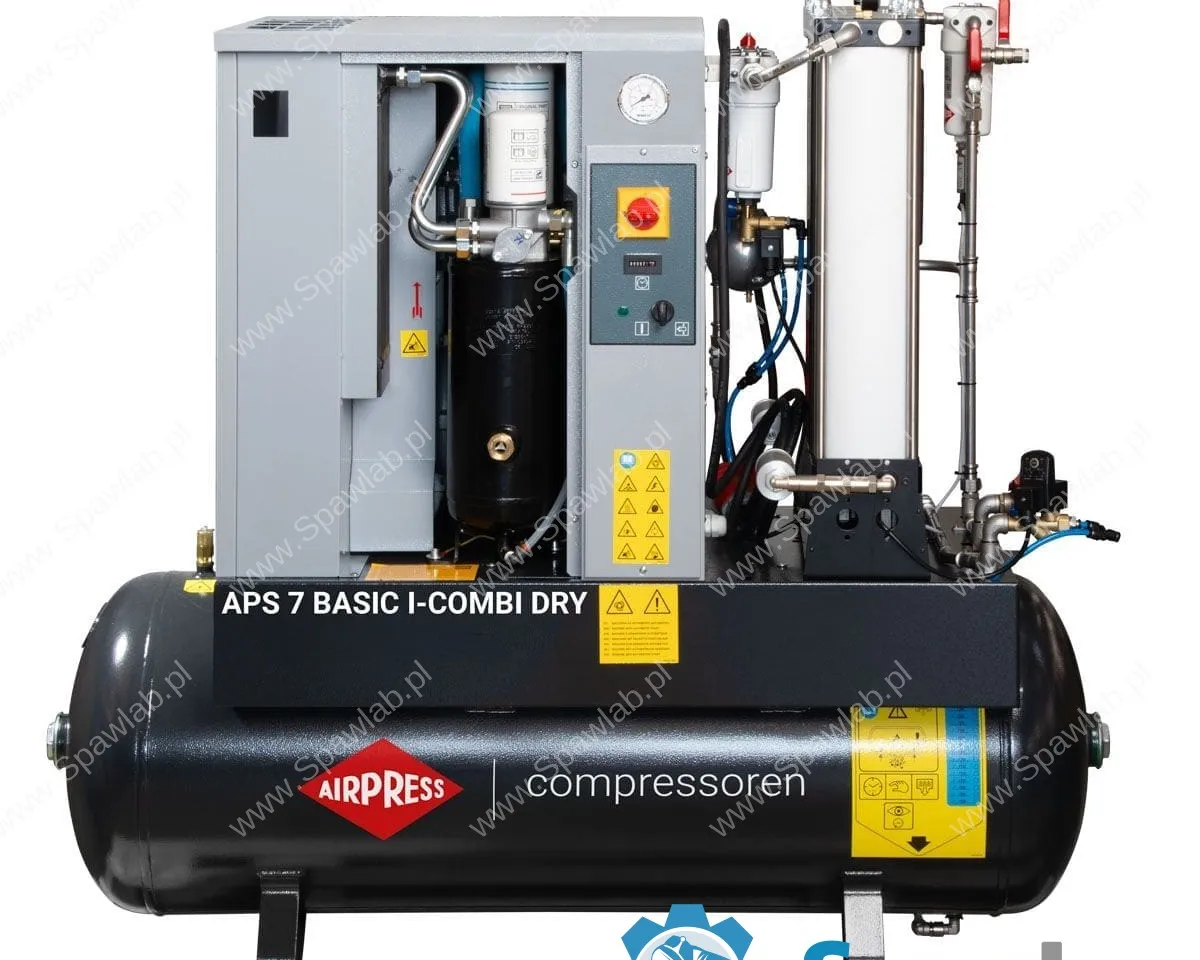 Airpress Kompresor śrubowy APS 7 Basic i-Combi Dry 10 bar 7.5 KM/5.5 kW 780 l/min 200 l z adsorpcyjnym zestawem filtracyjnym OFAG4