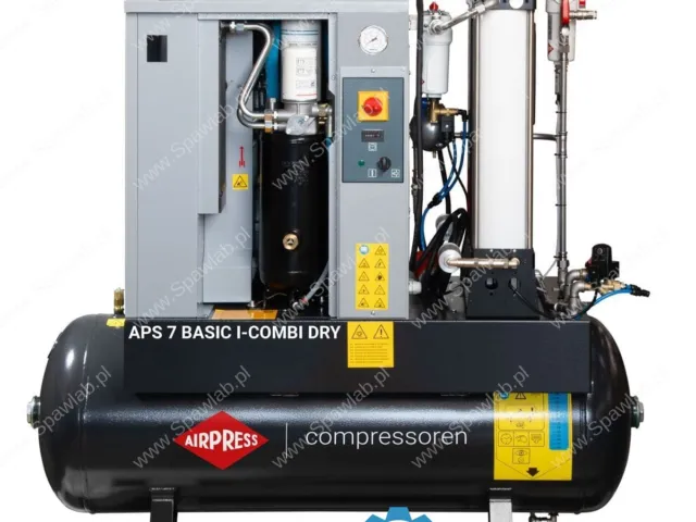Airpress Kompresor śrubowy APS 7 Basic i-Combi Dry 10 bar 7.5 KM/5.5 kW 780 l/min 200 l z adsorpcyjnym zestawem filtracyjnym OFAG4
