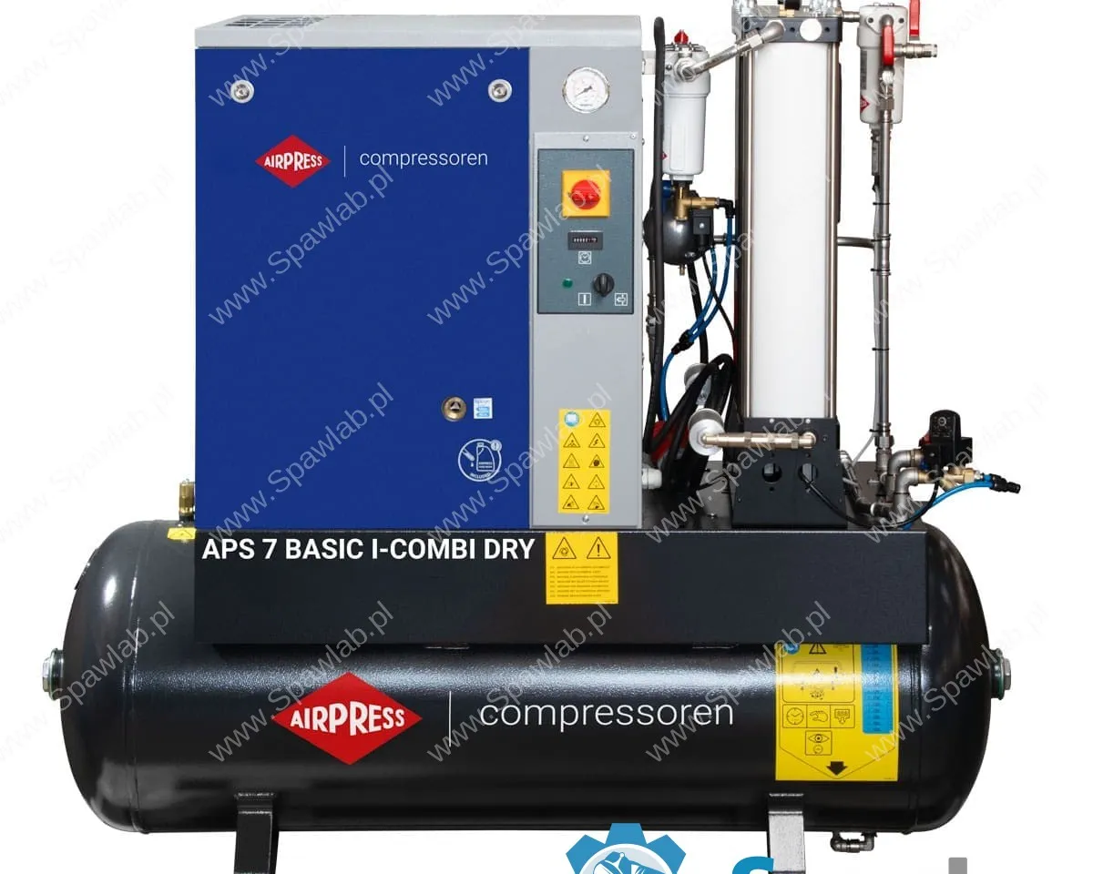 Airpress Kompresor śrubowy APS 7 Basic i-Combi Dry 10 bar 7.5 KM/5.5 kW 780 l/min 200 l z adsorpcyjnym zestawem filtracyjnym OFAG4, zdjęcie 2
