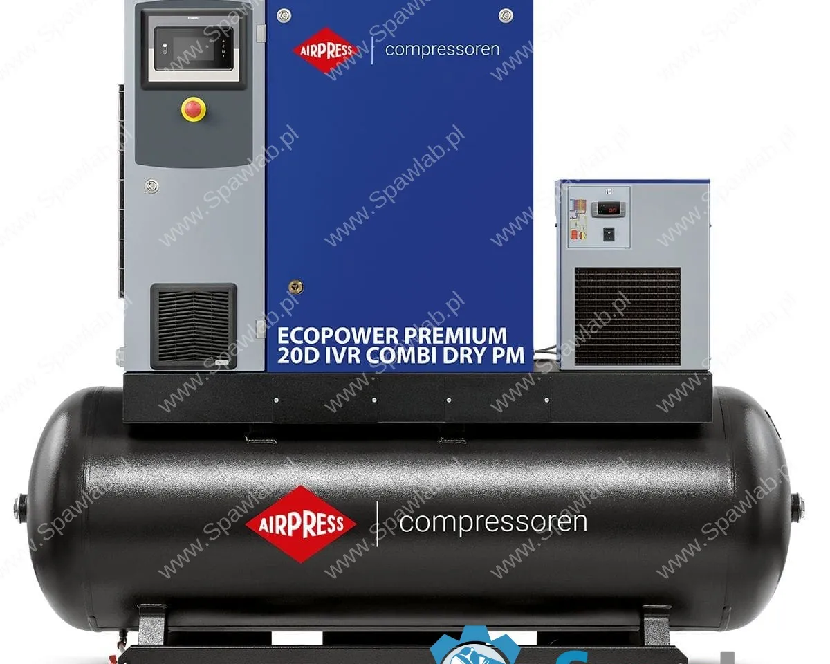 Airpress Kompresor śrubowy EcoPower Premium 20D IVR Combi Dry PM 13 bar 20 KM/15 kW 672 - 3000 l/min 500 l