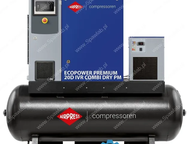 Airpress Kompresor śrubowy EcoPower Premium 20D IVR Combi Dry PM 13 bar 20 KM/15 kW 672 - 3000 l/min 500 l