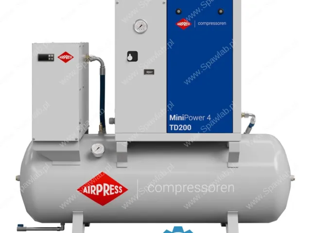 Airpress Kompresor śrubowy MiniPower 4 TD200 | 4.0 KM / 3.0 kW | 385 L/min | 200 L