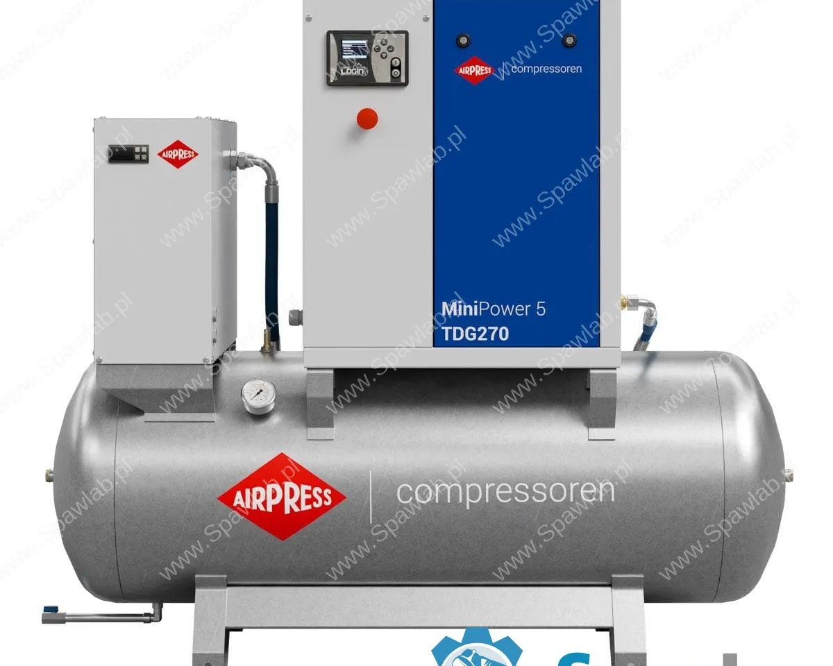 Airpress Kompresor śrubowy MiniPower 5 TDG270 | 5.5 KM / 4.0 kW | 485 L/min | 270 L galwanizowany
