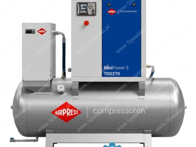 Airpress Kompresor śrubowy MiniPower 5 TDG270 | 5.5 KM / 4.0 kW | 485 L/min | 270 L galwanizowany