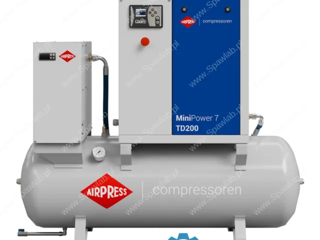 Airpress Kompresor śrubowy MiniPower 7 TD200 | 7.5 KM / 5.5 kW | 650 L/min | 200 L