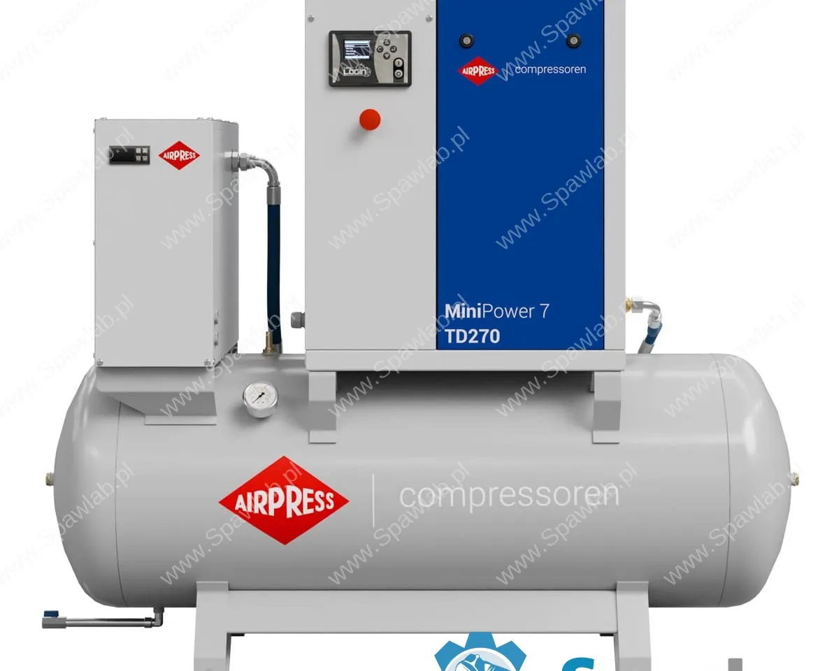 Airpress Kompresor śrubowy MiniPower 7 TD270 | 7.5 KM / 5.5 kW | 650 L/min | 270 L