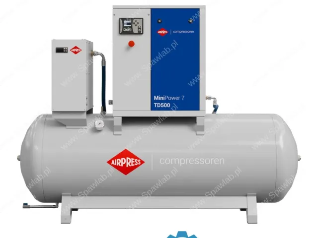 Airpress Kompresor śrubowy MiniPower 7 TD500 | 7.5 KM / 5.5 kW | 650 L/min | 500 L