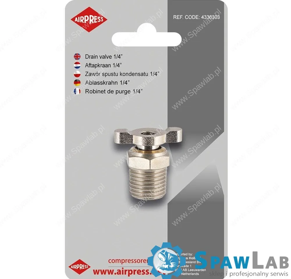 Airpress Zawór spustu kondensatu 1/4" (do kompresorów 24l)
