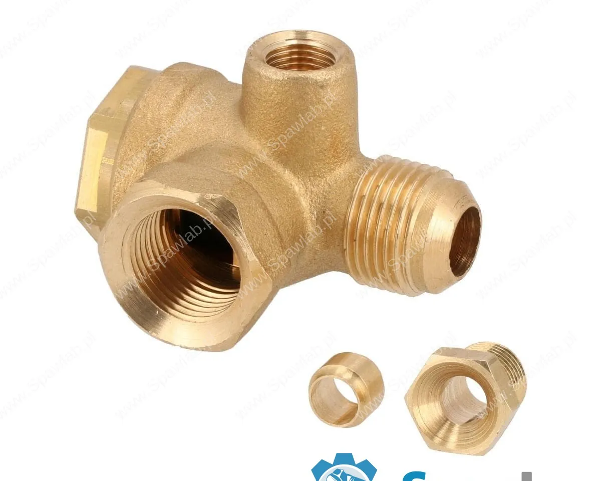 Airpress Zawór zwrotny do kompresora 3/8" x 3/8" x 1/8" - kątowy, zdjęcie 2