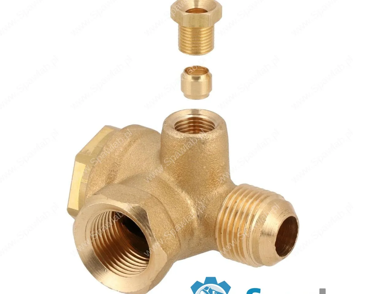 Airpress Zawór zwrotny do kompresora 3/8" x 3/8" x 1/8" - kątowy, zdjęcie 3