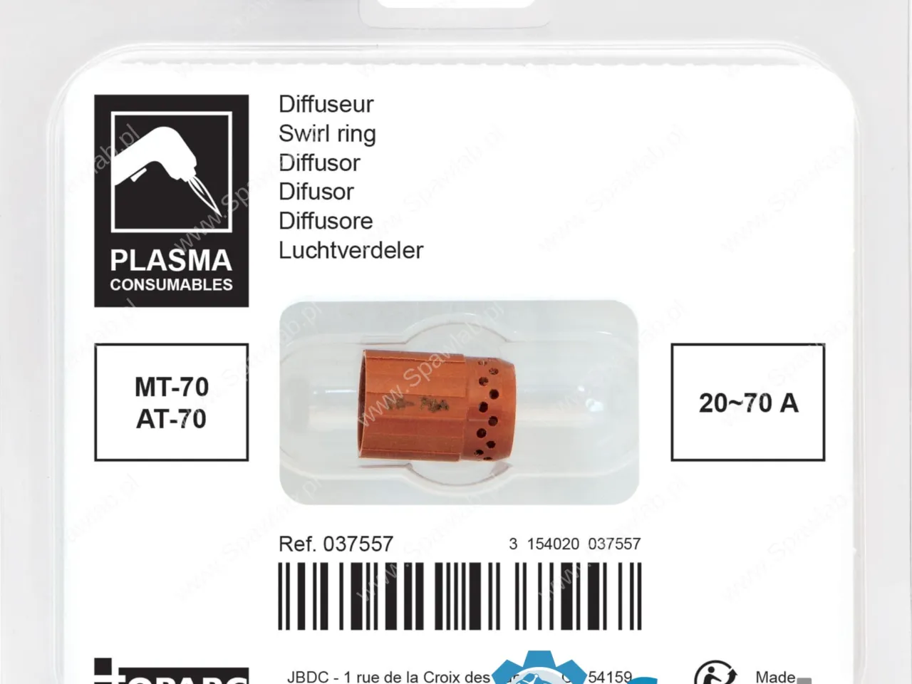 GYS 1 dyfuzor 20/70A - palnik plazmowy MT/AT-70 037557, zdjęcie 4