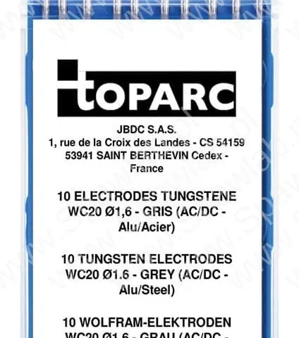GYS 10 Electrodes - Pure Tungsten Ø1.6 - Green (AC - aluminium) 44555