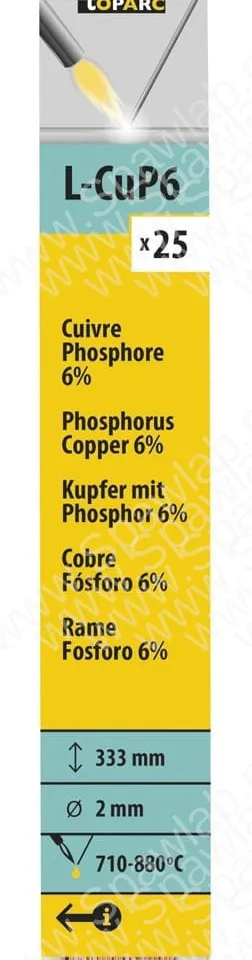 GYS 25 Brazing Rods Copper Phosphorus 6% Ø 2mm - L. 333mm 47198