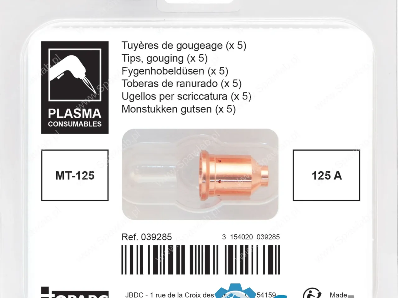 GYS 5 Gouging Tips 125A - Plasma Torch MT-125 39285, zdjęcie 2