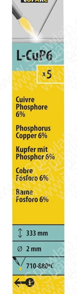 GYS 5 prętów do lutowania miedź-Fosfor 6% Ø 2mm - L. 333mm 47181
