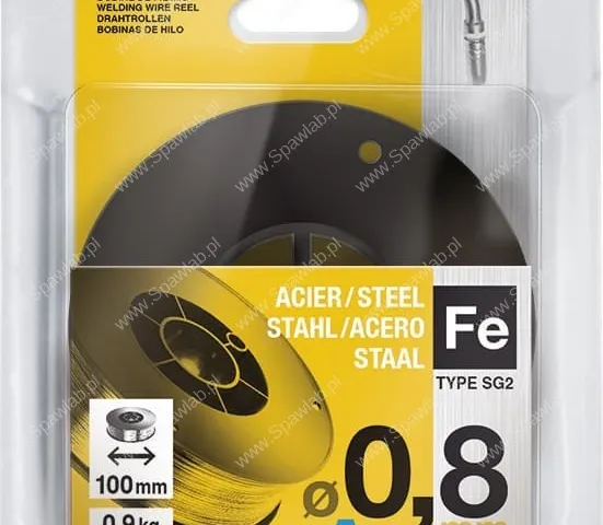 GYS Drut spawalniczy stalowy MAG Ø0.8mm 0.9kg D100 ER70S-6/G3Si1 86609