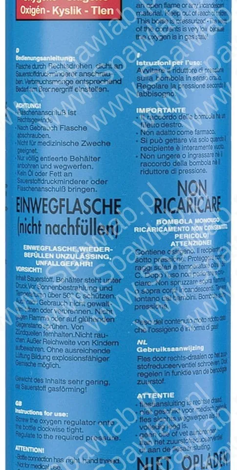 GYS Wkład Tlenowy Jednorazowy 110L 40458