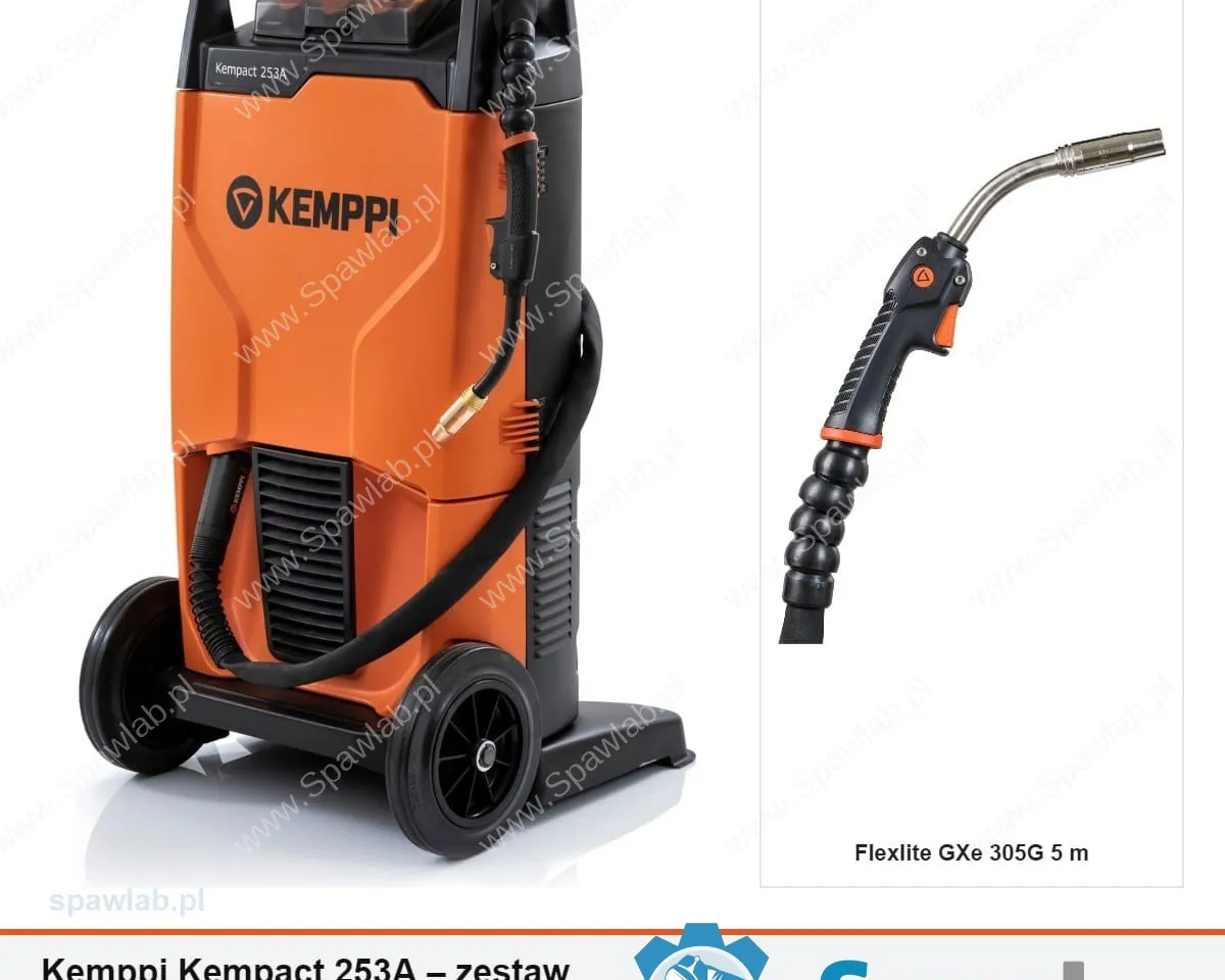 Kemppi Kempact 253A, chłodzony gazem, uchwyt GXe 305G 5 m