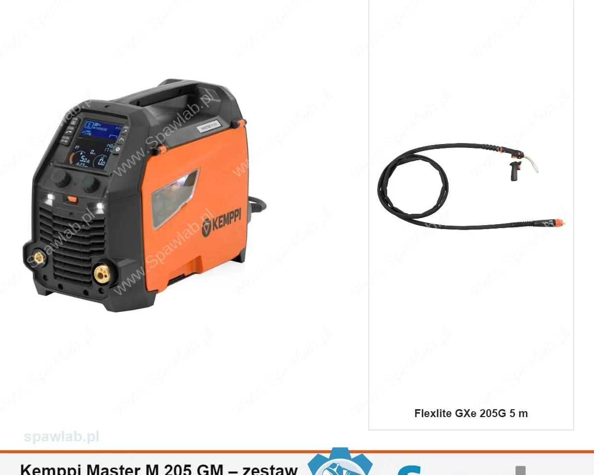 Kemppi Master M 205 GM, chłodzony gazem, uchwyt GXe 205G 5 m