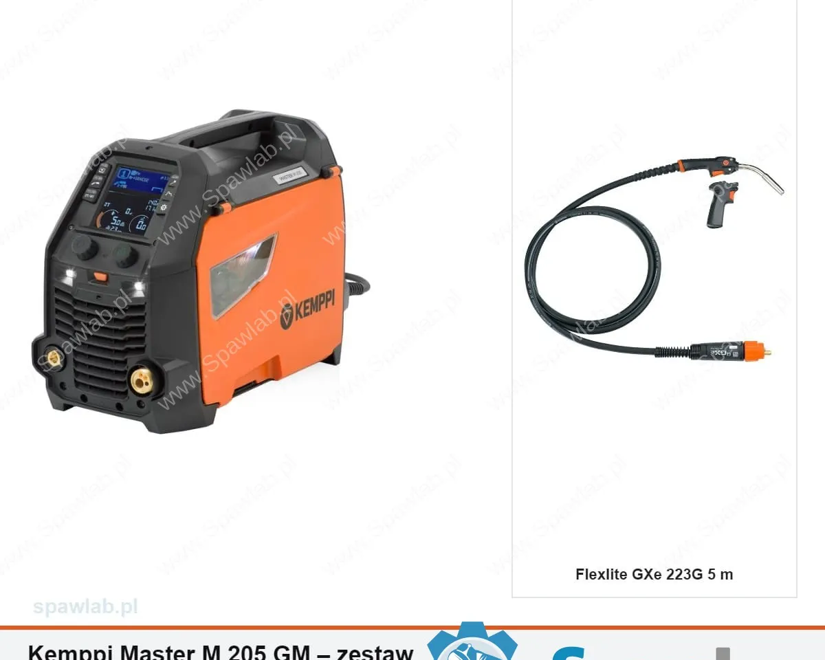 Kemppi Master M 205 GM, chłodzony gazem, uchwyt GXe 223G 5 m