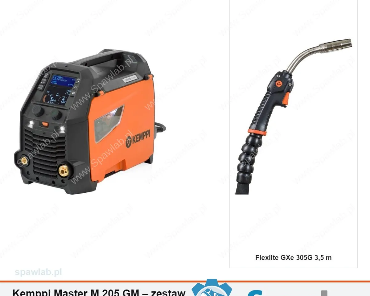 Kemppi Master M 205 GM, chłodzony gazem, uchwyt GXe 305G 3,5 m