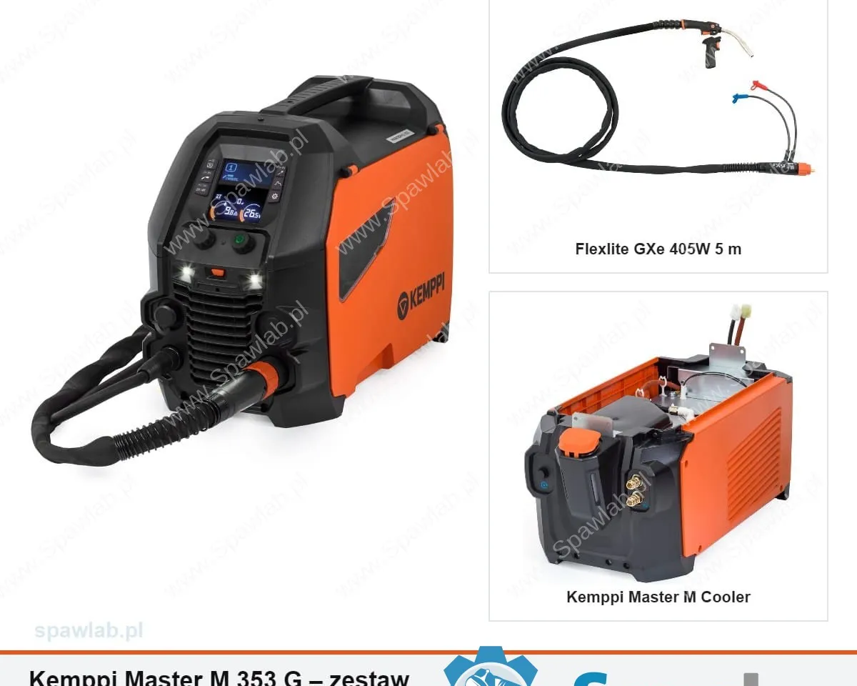 Kemppi Master M 353 G, chłodzony cieczą, uchwyt GXe 405W 5 m