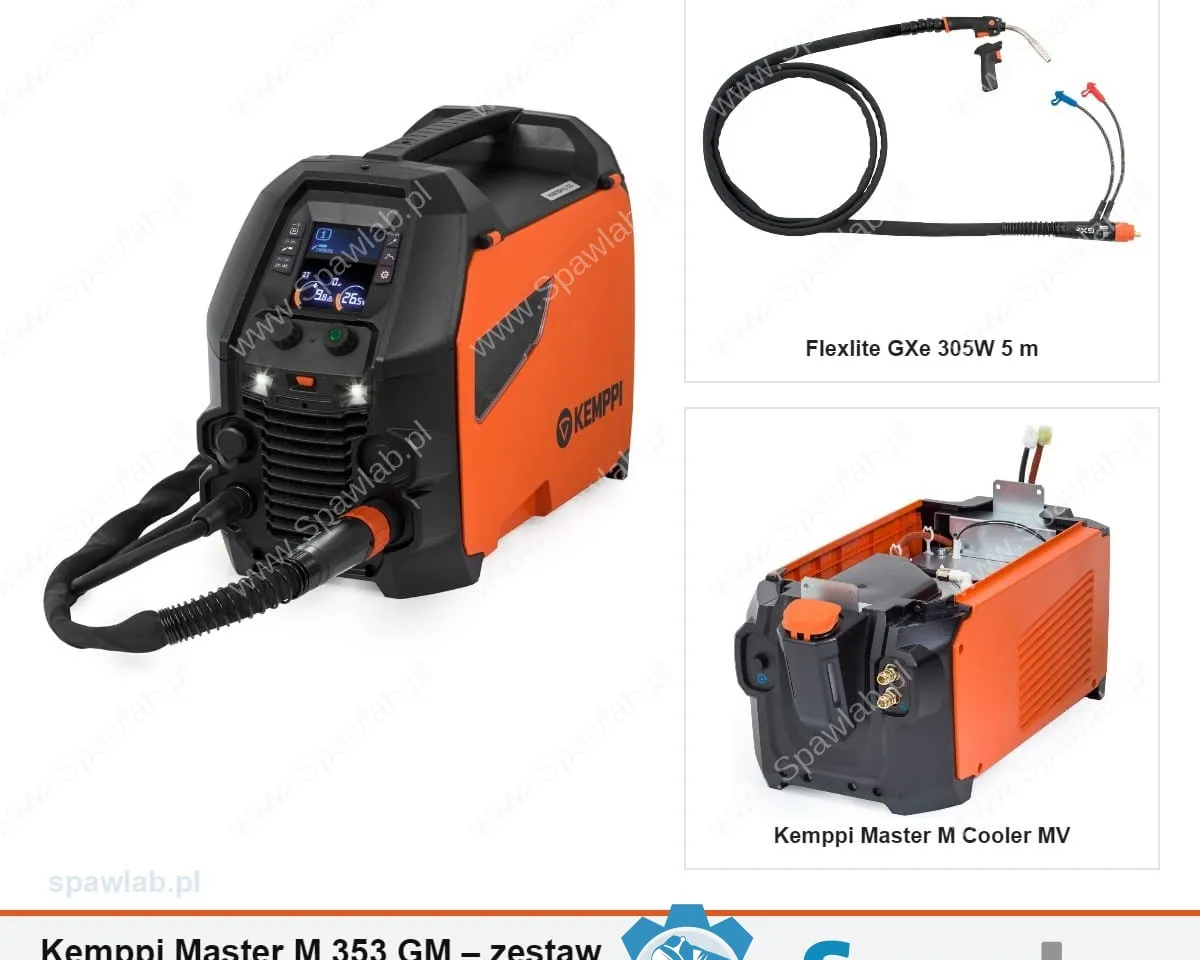 Kemppi Master M 353 GM, chłodzony cieczą, uchwyt GXe 305W 5 m