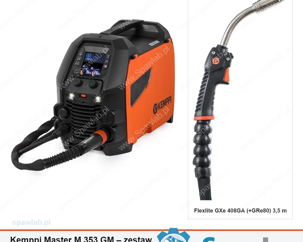 Kemppi Master M 353 GM, chłodzony gazem, uchwyt GXe 408GA 3,5 m