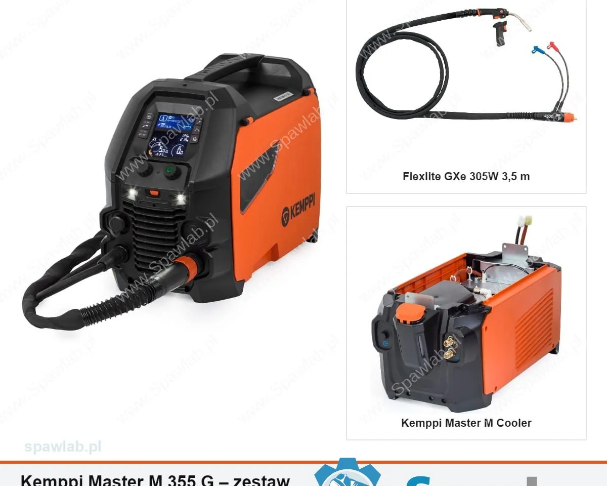 Kemppi Master M 355 G, chłodzony cieczą, uchwyt GXe 305W 3,5 m