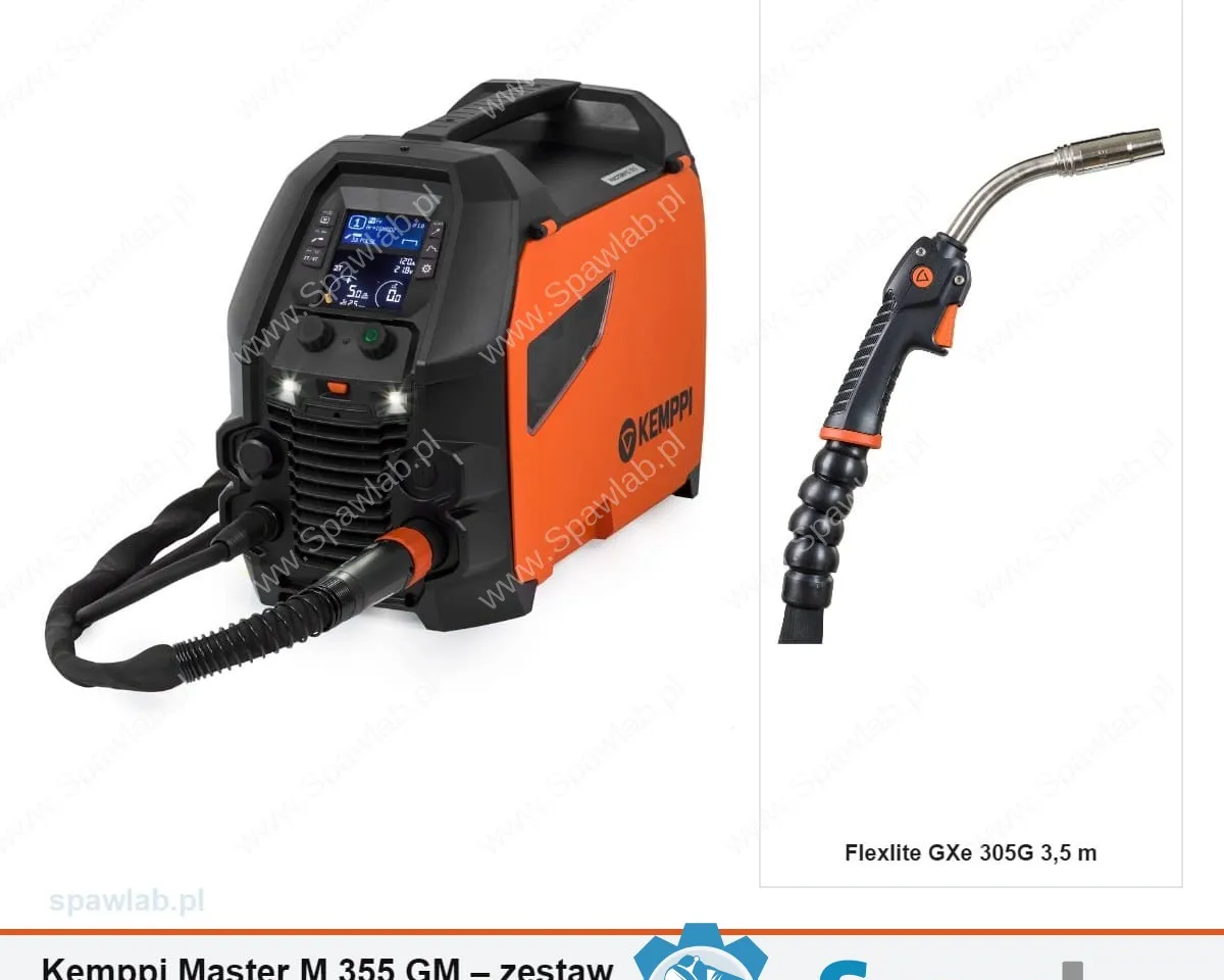 Kemppi Master M 355 GM, chłodzony gazem, uchwyt GXe 305G 3,5 m