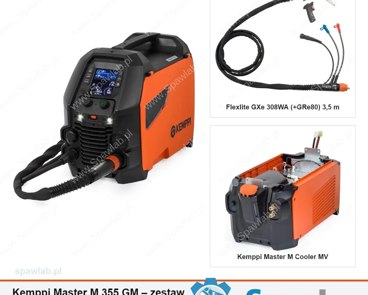 Kemppi Master M 355 GM, chłodzony cieczą, uchwyt GXe 308WA 3,5 m