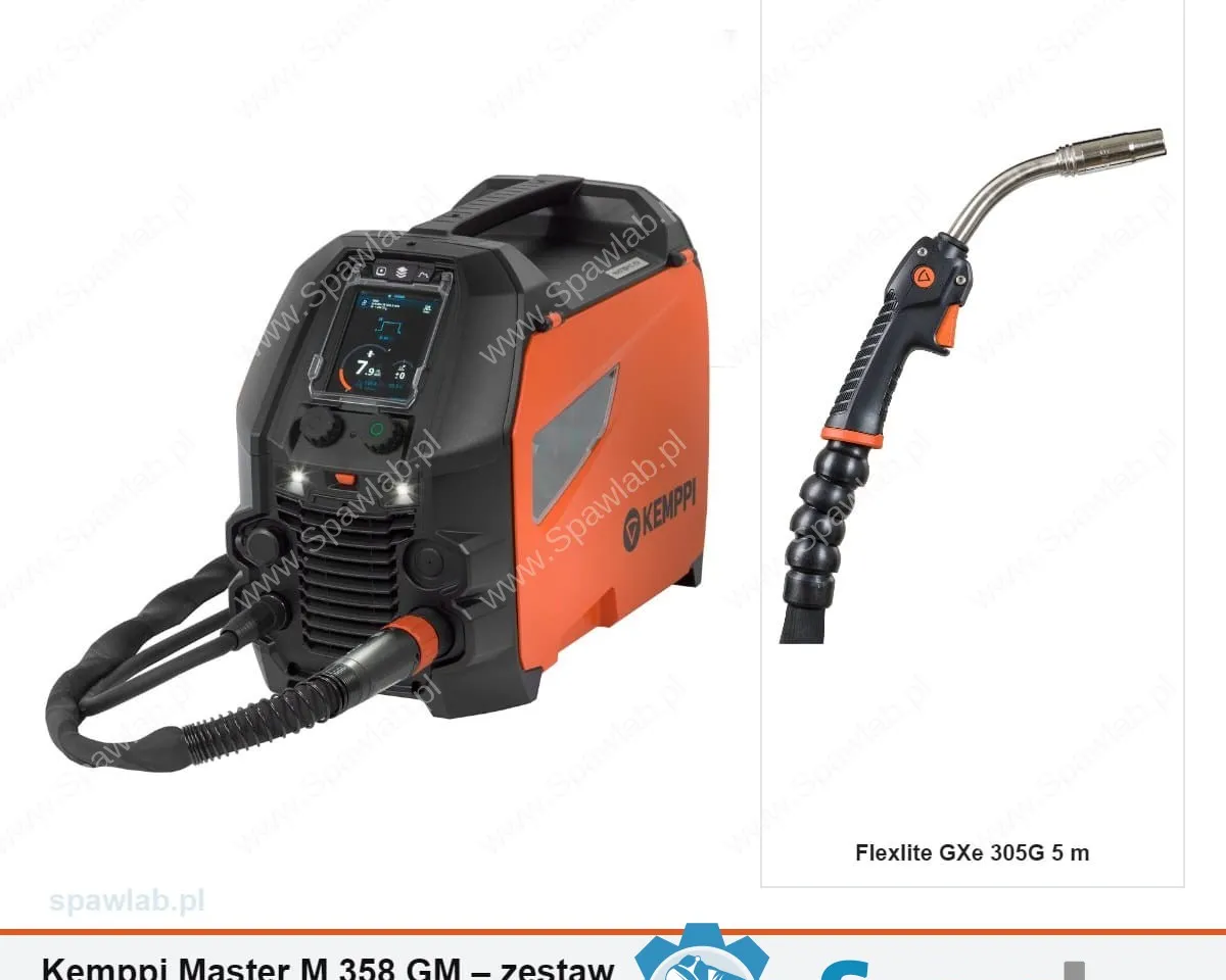 Kemppi Master M 358 GM, chłodzony gazem, uchwyt GXe 305G 5 m