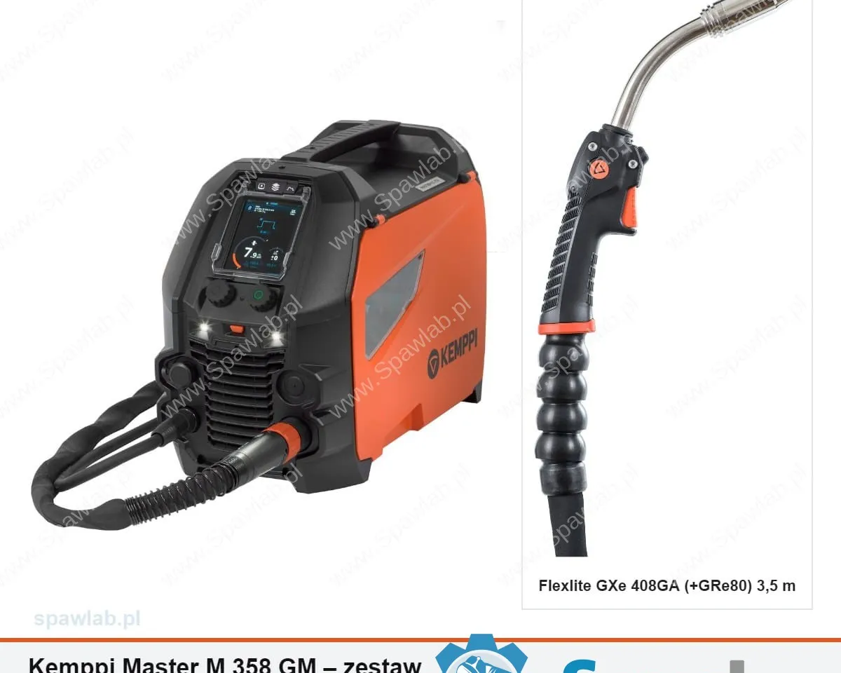 Kemppi Master M 358 GM, chłodzony gazem, uchwyt GXe 408GA 3,5 m