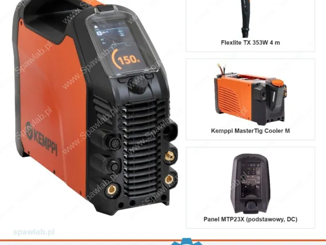 Kemppi Master T 355 DC, chłodzony cieczą, panel podstawowy, uchwyt TX 353W 4 m