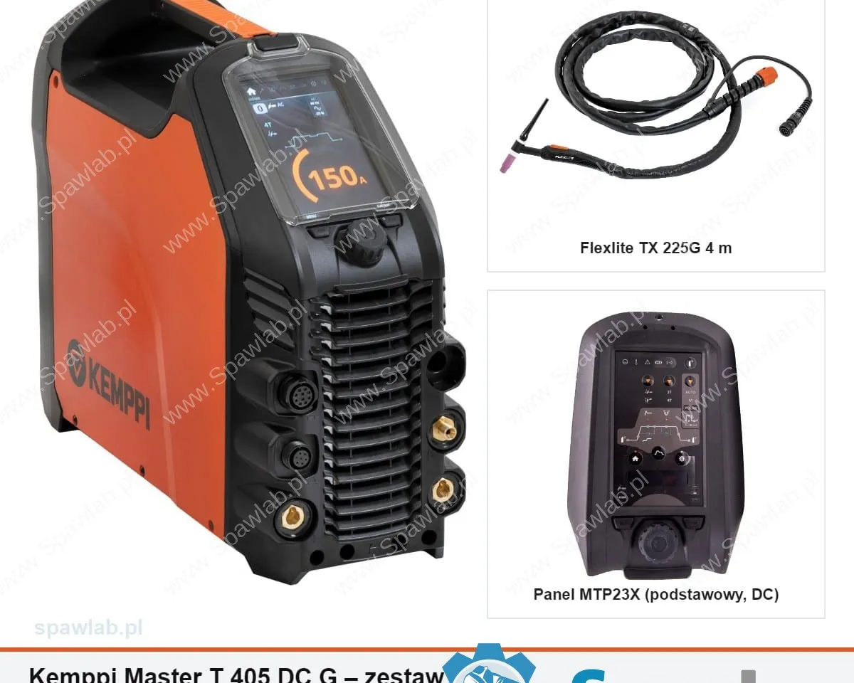Kemppi Master T 405 DC G, chłodzony gazem, panel podstawowy, uchwyt TX 225G 4 m