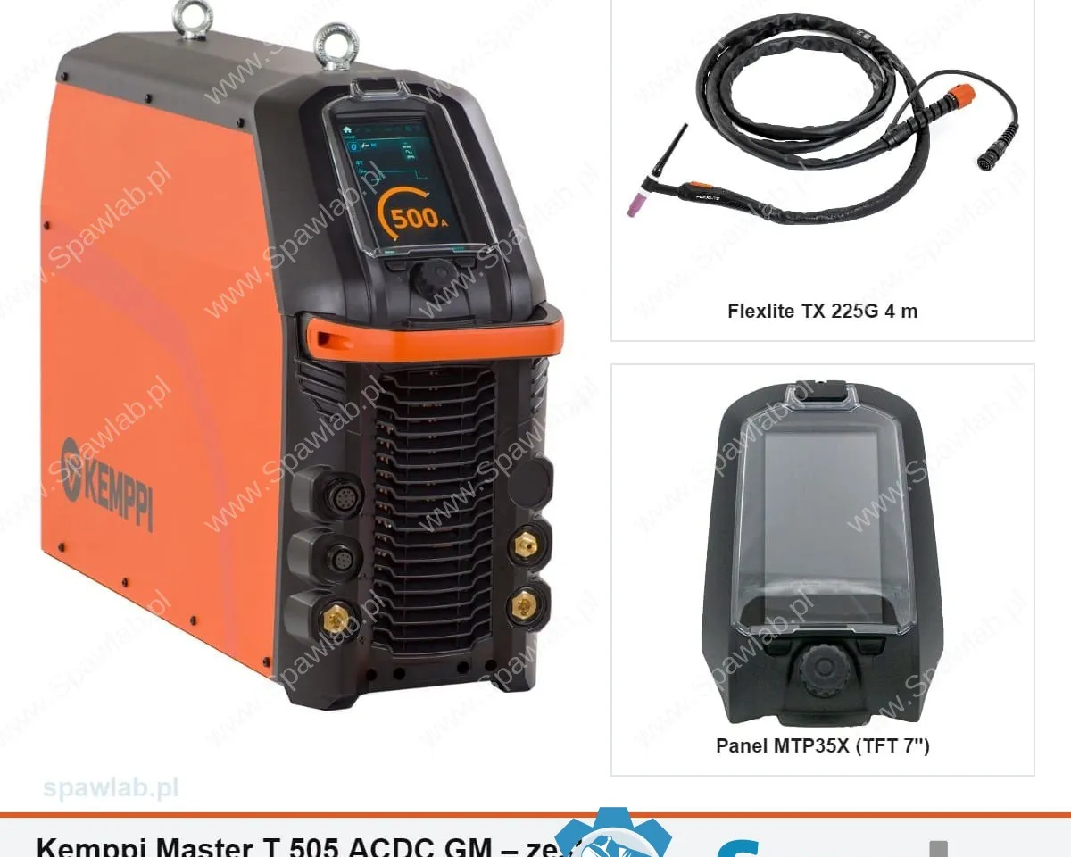 Kemppi Master T 505 ACDC GM, chłodzony gazem, panel TFT 7″, uchwyt TX 225G 4 m