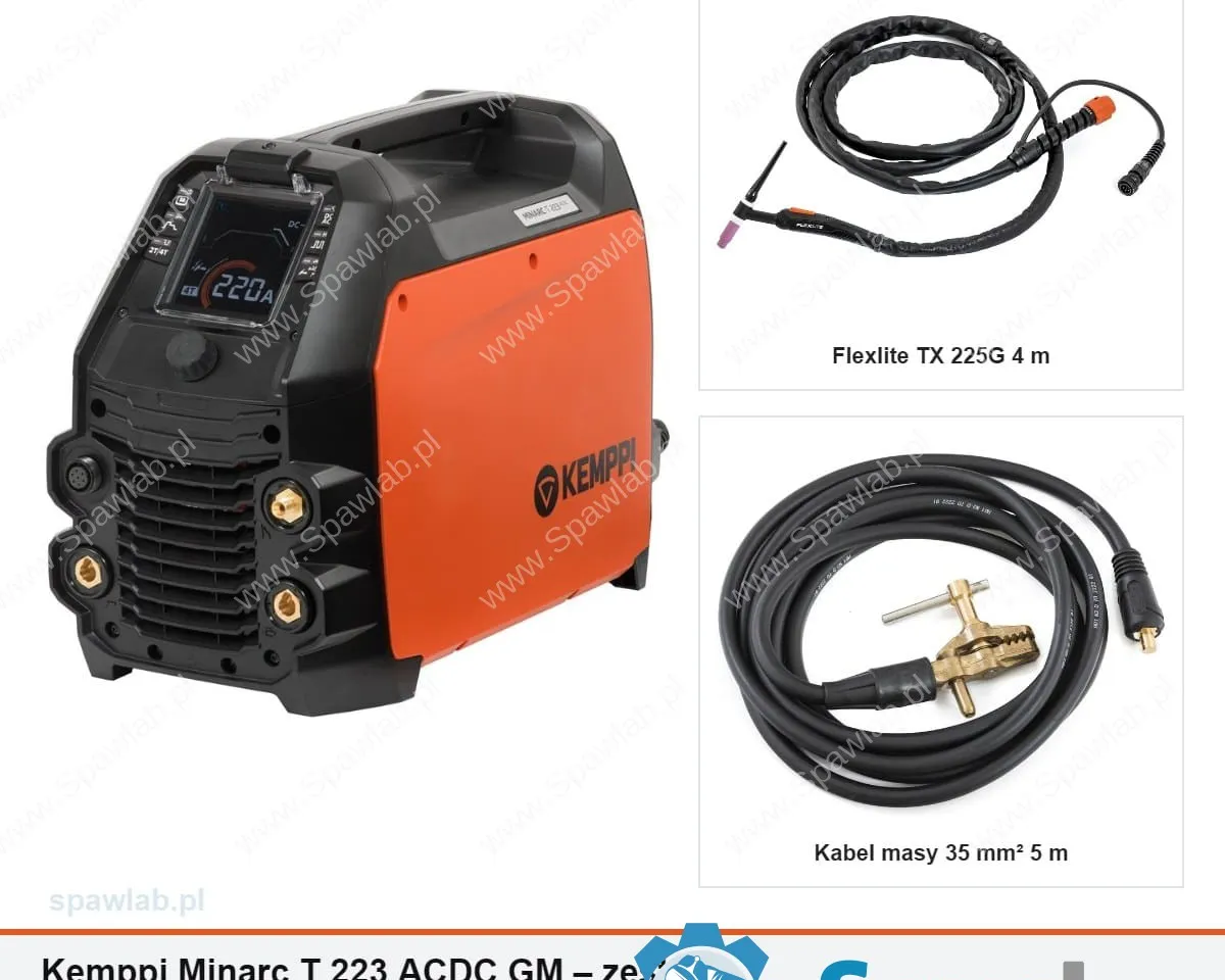 Kemppi Minarc T 223 ACDC GM, chłodzony gazem, uchwyt TX 225G 4 m