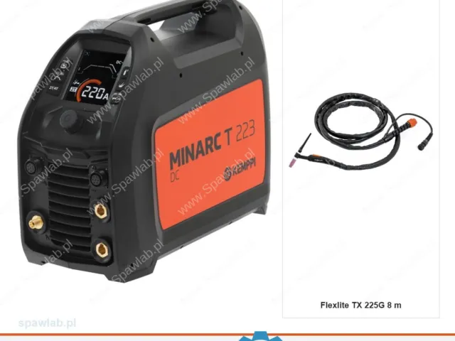 Kemppi Minarc T 223 DC, chłodzony gazem, uchwyt TX 225G 8 m