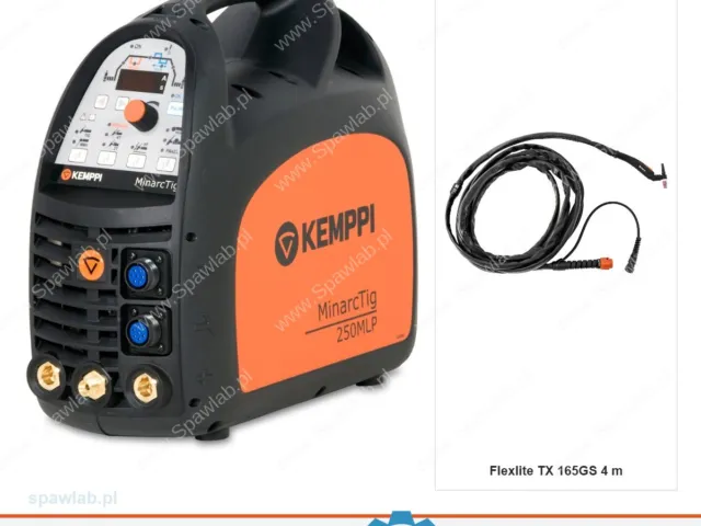 Kemppi MinarcTig 250 MLP, chłodzony gazem, uchwyt TX 165GS 4 m