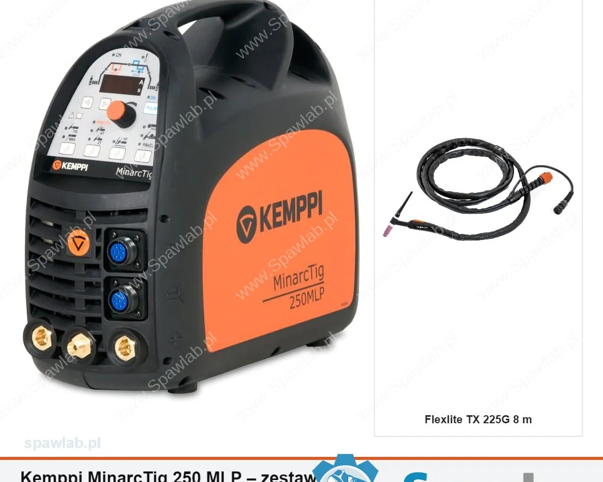 Kemppi MinarcTig 250 MLP, chłodzony gazem, uchwyt TX 225G 8 m